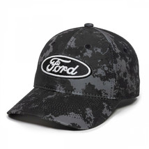 Ford Motor Company Logo Dark Camo Adjustable Hat Black - £19.72 GBP