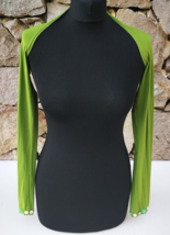 Tribal Dance Shrug Green Short Shoulder Cover Up Arm Sleeves Sun Protection - £15.99 GBP