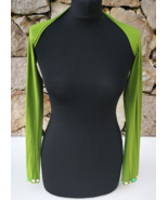 Tribal Dance Shrug Green Short Shoulder Cover Up Arm Sleeves Sun Protection - £16.05 GBP