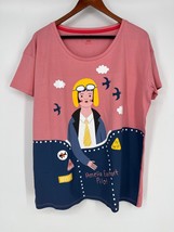 Piccolina Amelia Earhart Trailblazer Women&#39;s T-Shirt Sz XXL Pink Graphic... - £13.87 GBP