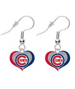 Cubs &quot;C&quot; Swirl Heart Earrings - Pierced - $23.11 CAD