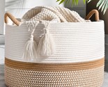 Large Blanket Basket (20&quot;X13&quot;),Woven Baskets For Storage Baby Laundry Ha... - $55.99