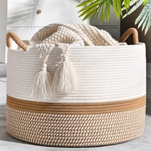 Large Blanket Basket (20&quot;X13&quot;),Woven Baskets For Storage Baby Laundry Hamper, Co - £44.37 GBP