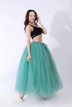 RAINBOW Maxi Tulle Skirt Women Plus Size Drawstring Waist Puffy Tutu Skirt image 11