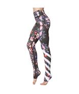 Women Printed Elastic Waist Sports Tight Long Pant Dry Fit Sexy Stretch ... - £38.45 GBP