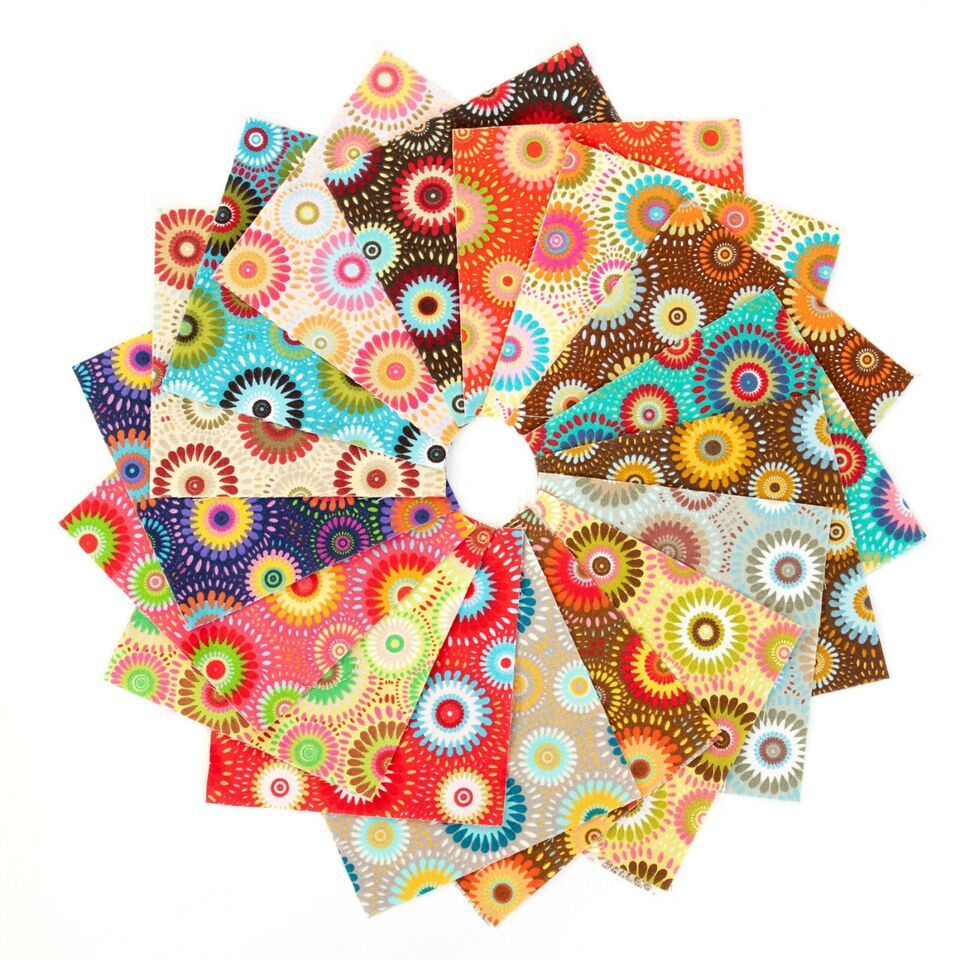 102 Pcs Fizzy Pop Pre-Cut Charm Pack 5&quot; Squares 100% Cotton Fabric Quilt - $32.00
