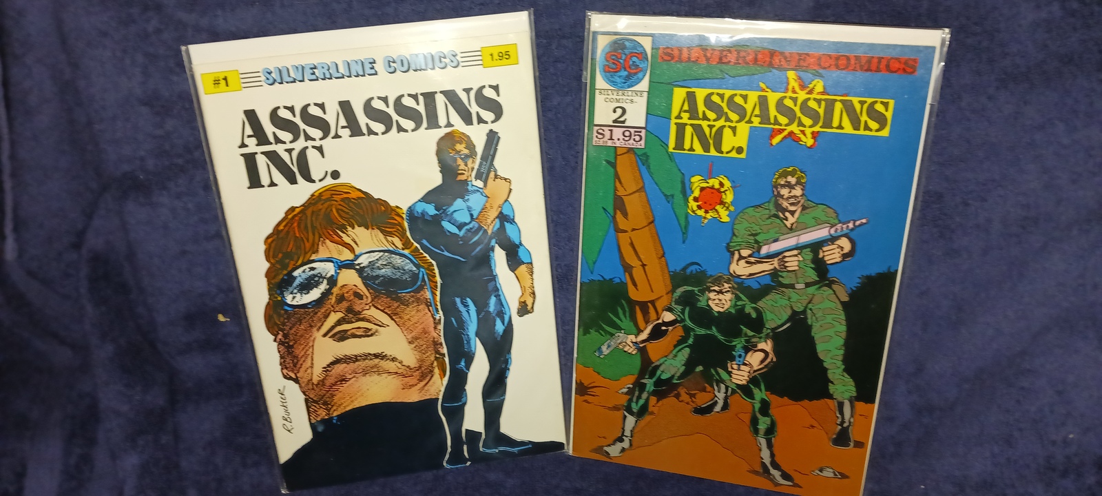 1987 SILVERLINE COMIC COVERS, ASSASSINS INC,1&amp;2,MINT ,DIS.S&amp;H  - $9.99
