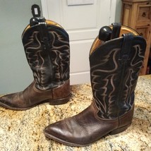 Tony Lama 6176 Black Label Bullhide Black Brown Leather Western Boots Sz... - $138.60
