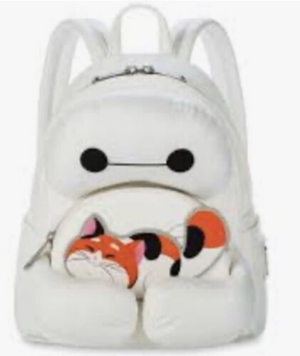 Disney Parks Baymax &amp; Mochi White Loungefly Mini Backpack New WT - $133.99