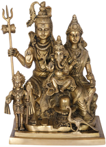 15&quot; Shiva Parivar In Brass | Handmade | Lord Shiva With Family | Lord Shiva - £782.42 GBP