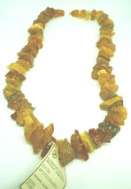 VINTAGE BALTIC RAW AMBER CLUSTER BEADS NECKLACE - £35.30 GBP