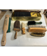 Vintage brush lot 7 clothes shoes counter Stanley Diane Mohawk 1 primiti... - $64.35