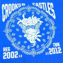 RARE**2012** CROOKS AND CASTLES TEE SHIRT SIZE MEDIUM MEDUSA SNAKES PAIS... - £31.59 GBP