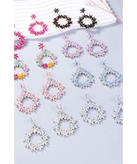 Rhinestone Flower Dangle Earrings - $35.59 CAD