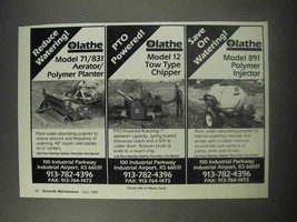 1990 Olathe Ad - Model 71/831 Aerator Polymer Planter, Model 12 Tow type chipper - £14.78 GBP