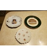 3 - Vintage Plates Woman With Flowers, Last Supper, Flower Design - $19.00