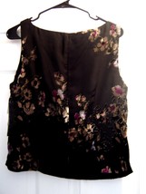 Women&#39;s JR Nites Caliendo Size 12 Black Velvet Floral Sleeveless Party Top NWT - £15.68 GBP