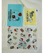 Set of 3 New Authentic Peanuts Snoopy Japan Sports Plastic Zipper Folders - $2.92