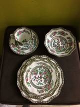 Vintage Coalport China Indian Summer Pattern Three Plates Saucer Teacup Bowl - £47.65 GBP