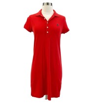 Ralph Lauren Womens Small Polo Shirt Dress Mini Short Sleeve Red Pony Pr... - £30.85 GBP