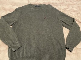 Nautica Men’s Long Sleeve Pullover  Sweater Logo Gray - $20.56