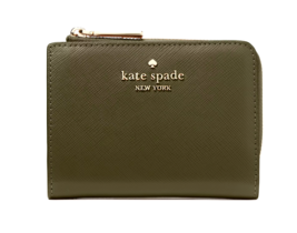 New Kate Spade Madison Small L Zip Wallet Saffiano Leather Seaweed - $60.36