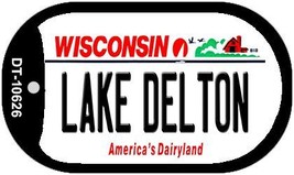 Lake Delton Wisconsin Novelty Metal Dog Tag Necklace DT-10626 - £12.74 GBP