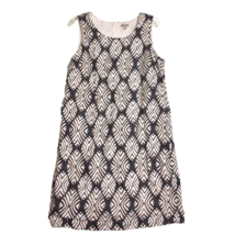 J Jill Dress Women&#39;s Size 14 Leaf Print Lined Linen Sleeveless Black White - £21.13 GBP