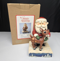 Jim Shore Rudolph Traditions Santa Hugging Rudolph Figurine 2010 Enesco 4023443 - $64.99