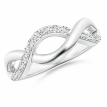 ANGARA 1.65mm Natural Diamond Criss-Cross Infinity Ring in Silver Size 3-13 - £187.91 GBP+