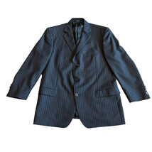 Zegna Navy Pinstripe Blazer Jacket Three-Button Luxury Designer Size 54R... - $100.00
