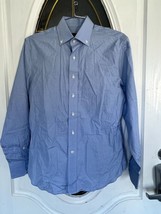 Knot standard Custom mens wear Blue Long sleeve front Button shirt Size ... - £61.52 GBP