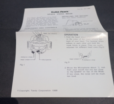 Original 1986 Radio Shack Tandy Space Voice Mask Instructions Package In... - $12.19