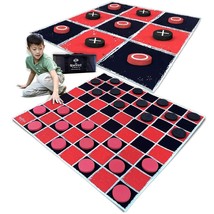 Games - 2-In-1 Vintage Giant Checkers &amp; Tic Tac Toe Game With Mat ( 4Ft ... - $73.99