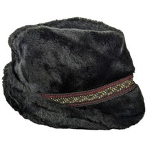 Russian Cossack Black Faux Fur Quilted Winter Hat Large United Hatter - $35.00