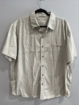 ORVIS Sportswear Shirt Quilted Shoulder Bi Swing Back All Cotton Beige XXL - £18.26 GBP