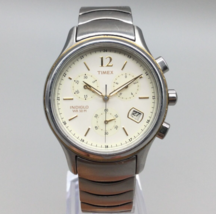 Timex Chronograph Watch Women 35mm Date New Battery 7.25&quot; BROKEN BACKLIGHT - £46.97 GBP