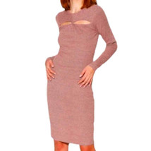 Walter Baker Tenley Midi Bodycon Dress Long Sleeve Pink Medium - £58.00 GBP