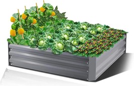Garden Beds Outdoor 43.5&quot;x43.5&quot;x12&quot; Galvanized Raised Garden Beds for Vegetables - £62.31 GBP