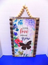 New Metal Wall Art Butterfly &quot;Live,Love,Dream,Grow&quot; - $24.88