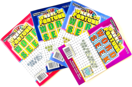 New Lot 4 Of Penny Press Dell Wheel Fortune Word Search Seek Puzzle Books - £16.31 GBP