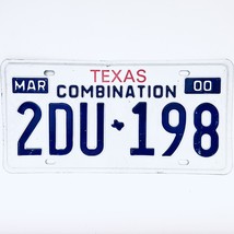 2000 United States Texas Base Combination License Plate 2DU 198 - £13.25 GBP