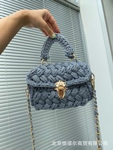 Fashion Rope Knitting Women Handbag Designer Chains Woven Shoulder Crossbody Bag - £37.52 GBP
