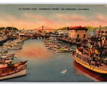 Fisherman&#39;s Wharf Fishing Fleet San Francisco CA UNP  Linen Postcard H23 - $2.92