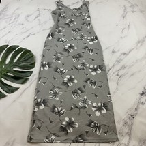Active USA Womens Vintage Y2k Slip Maxi Dress Size L Gray White Floral S... - $29.69