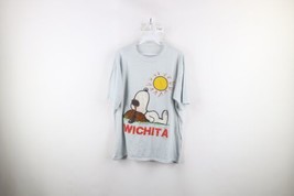 Vintage 70s Peanuts Snoopy Mens Large Spell Out Wichita Short Sleeve T-Shirt USA - £78.26 GBP