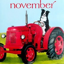 Border Collie On Tractor November Dog Days Poster Calendar 14 x 11&quot; Art DWDDCal - £24.12 GBP