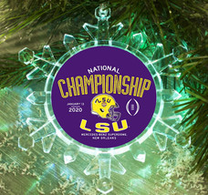 LSU Football National Champions Lit Snowflake Holiday Christmas Tree Orn... - £12.99 GBP