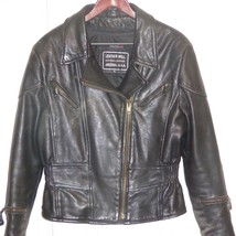 Leather Motorcycle Moto Biker Jacket Cafe Racer Black Lined Scottsdale A... - £137.59 GBP