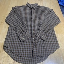 Duck Head Shirt Men&#39;s Médium Long Sleeve Plaid Button Down Brown B-39 - $12.64